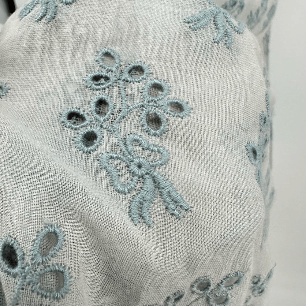 The Great Camelia Midi Dress Size M Dusty Blue Bustier Embroidered Eyelet Boho - Picture 13 of 13